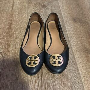 Tory Burch black leather Reva flats